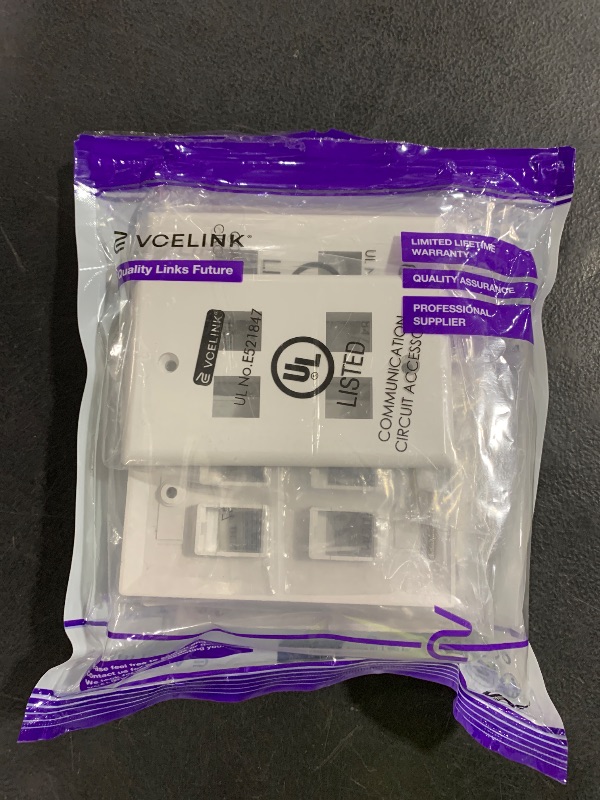 Photo 1 of VCE 4 Port Keystone Wall Plate UL Listed (10-Pack), Single Gang Wall Plates for RJ45 Keystone Jack and Modular Inserts, White