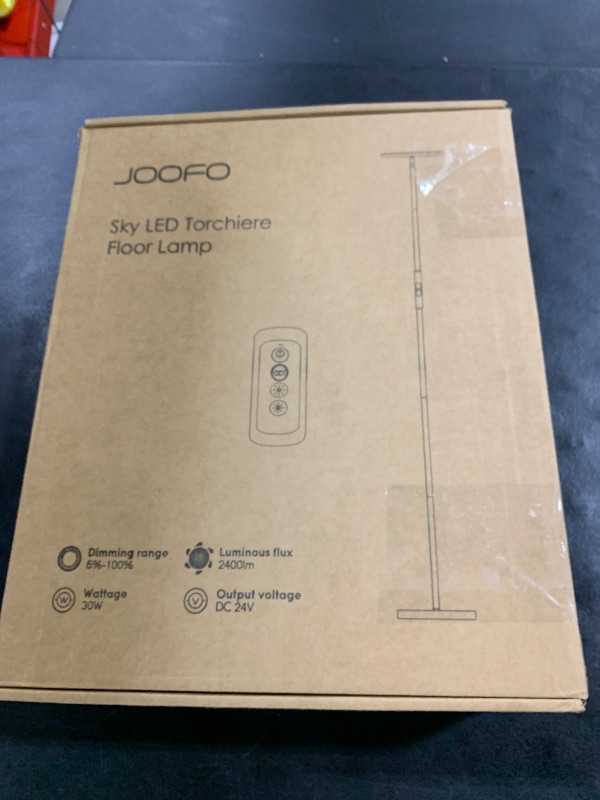 Photo 1 of JOOFO Floor Lamp,30W/2400LM Sky LED Modern Torchiere 3 Color Temperatures Super Bright Floor Lamps-Tall Standing Pole Light with Remote & Touch Control for Living Room,Bed Room,Office (Brushed Gold)