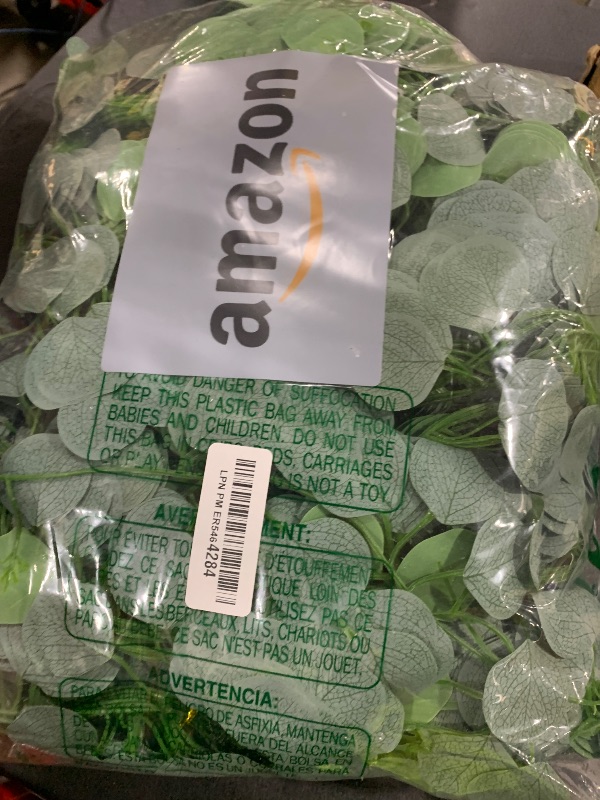 Photo 1 of CQURE 72Pcs Eucalyptus Garland,Artificial Eucalyptus Leaves Table Greenery Garland Wreath Vines for Wedding Party Table Fireplace Wall Room Decor