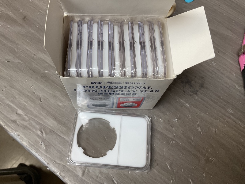 Photo 1 of 10 Packs 40mm Coin Slab Display Holder, Storage Case for American Silver Eagle 1 oz Coin, Clear Acrylic Cases for Coin Organize and Collection, Four-Point Fixation Coin Slab Capsules Protector