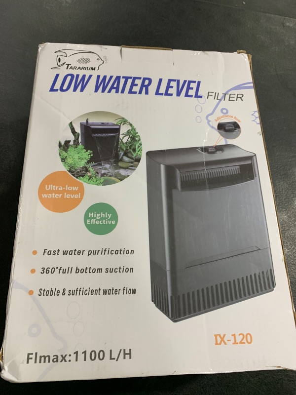 Photo 1 of Turtle Tank Filter Aquarium Filter Power Adjustable 20-75 Gal. 290GPH Large Internal Filter 3-Stage Waterfall Bio-Filtration Low Water Level for Freshwater Saltwater Fish Tank Reptile Shrimp Frog