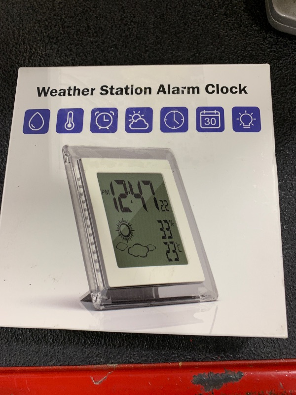 Photo 1 of U-Trak Digital Alarm Clock Battery Operated Small Alarm Clock Foldable Travel Alarm Clock with Lighted Display, Auto and Induction Backlight, Temperature and Humidity for Bedroom Living Room Office