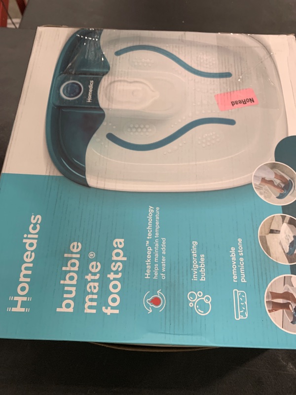 Photo 1 of HoMedics Bubble Mate Foot Spa, Toe Touch Controlled Foot Bath with Invigorating Bubbles and Splash Proof, Raised Massage nodes and Removable Pumice Stone