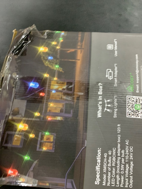 Photo 1 of XMCOSY+ Smart Outdoor String Lights, 123Ft Patio Lights Waterproof, App Control, Compatible with Alexa, RGBCWIC Color Changing LED String Light for Outside