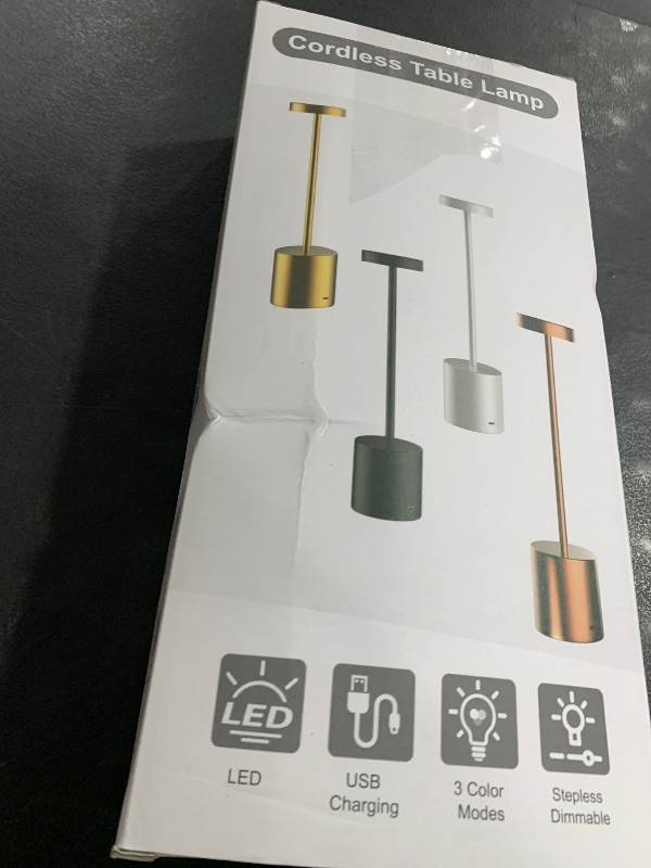 Photo 1 of Cordless Table Lamps Rechargeable Set of 2, Portable LED Desk Lamp, 5000mAh Battery Powered Wireless Table Light - 3 Color Dimmable Lighting for Restaurant Dining Patio Outdoor Bedroom(Gold)