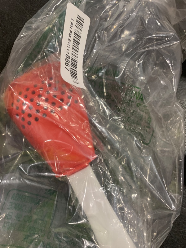 Photo 1 of 2PCS Multifunctional Kitchen Cooking Spoon, Skimmer Scoop Food Strainers for Cooking, Mashing, Draining, Grating, Non-stick Small Spatula Spoon Kitchen Tools (Black and Red)