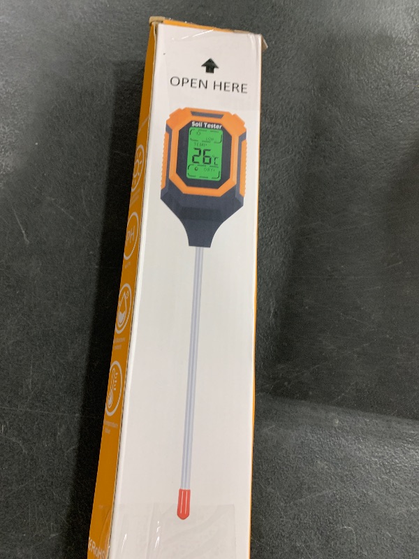 Photo 1 of 4-in-1 Soil Moisture Meter Digital PH Meter/Soil Moisture/Plant Temperature/Sunlight Intensity, Backlight LCD Display, Soil Test Meter for Garden, Lawn, Plant Care, Farm and Indoor Outdoor Plants