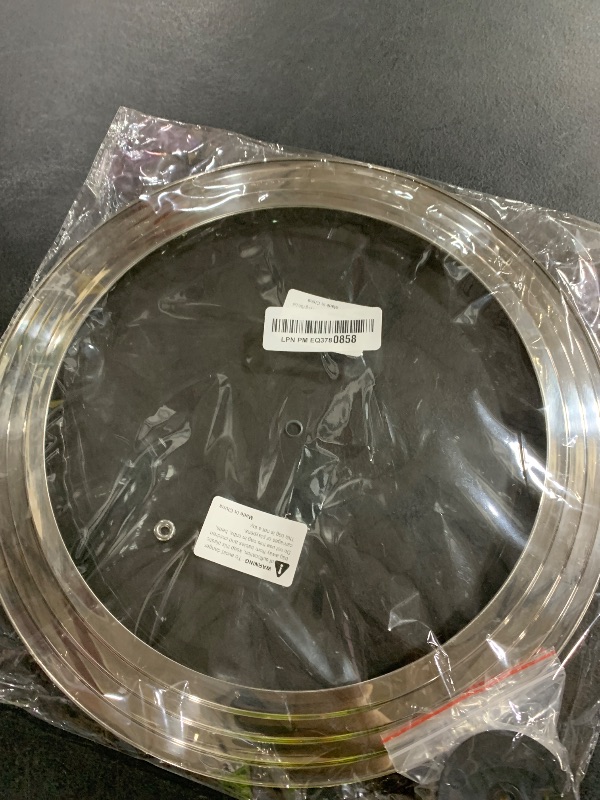 Photo 1 of 13 Inch Large Universal Pan Lid, Stainless Steel Pots Lid Fit 11, 12,13 Inch Pots and Pans, Heat Resistant Stainless Steel and Tempered Glass Lid, 13 In Frying Pans Lid