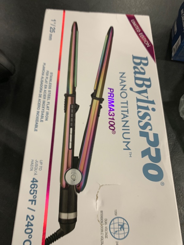 Photo 1 of BaBylissPRO Nano Titanium Flat Iron Hair Straightener, 1" Prima Iconic Hair Straightener Iron & Curling Iron for Professional Salon Results and All Hair Types