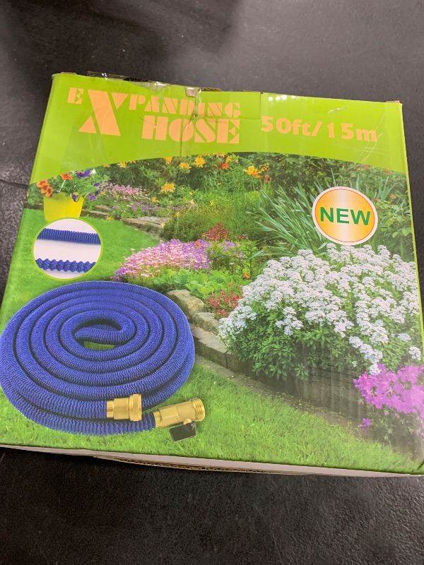 Photo 1 of 50 FT Garden Hose Expandable Hose-2025 Upgraded Flexible Water Hose, Car Wash Hose with Extra-Strong Brass Connectors,Superior Strength-4-Layers Latex - Kink-less Lightweight Expanding Hose