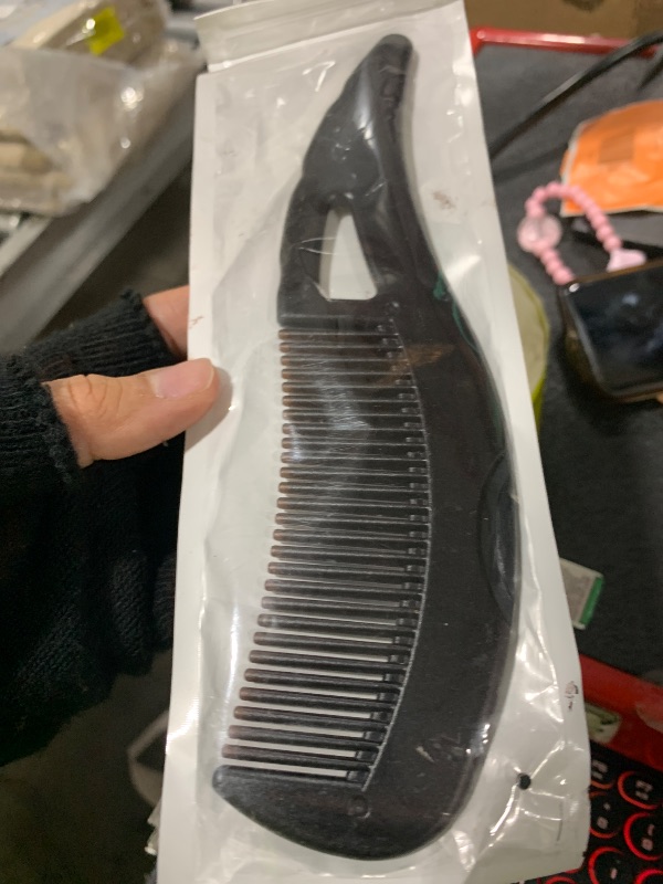 Photo 1 of Dandruff Comb Fine Tooth Scalp Detox Comb Lice for Women, Men & Kids Stainless Steel Scalp Detoxing, Sweep & Massage Hair Brush Tool for Hair Care (1PC Brown)