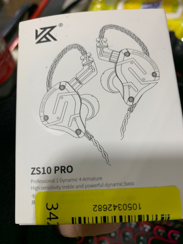 Photo 1 of Linsoul KZ ZS10 Pro, 4BA+1DD 5 Driver in Ear Monitor, HiFi Wired Earbuds, Gaming Earbuds, Hybrid IEM Earphones with Stainless Steel Faceplate, Detachable Cable for Musician(with Mic, Black)