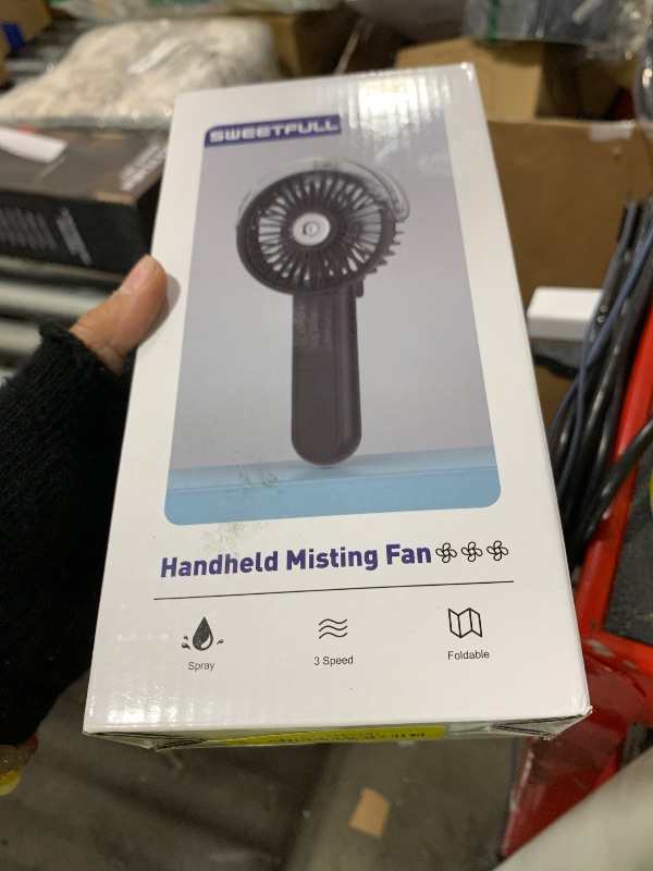 Photo 1 of SWEETFULL Misting Fan Portable - 180° Foldable Handheld Personal Fan with Mist Spray, 3 Speeds, 30ml Water Tank, USB Rechargeable for Travel, Outdoors, Makeup, Camping, Home, and Office Use
