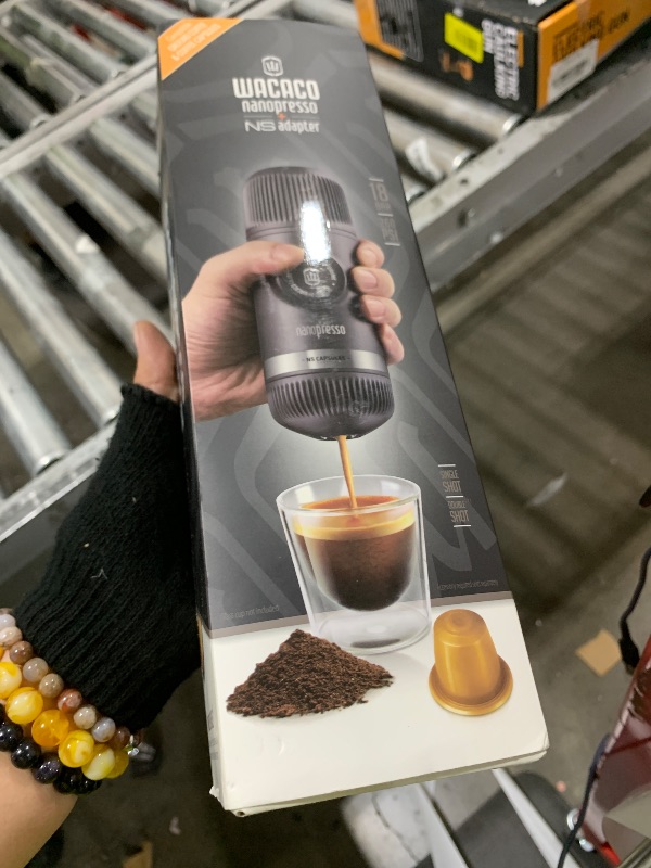 Photo 1 of WACACO Nanopresso Portable Espresso Maker Bundled with NS Adapter, Compatible with NS Capsules and Ground Coffee, Manually Travel Coffee Machine Set, Perfect for Camping
