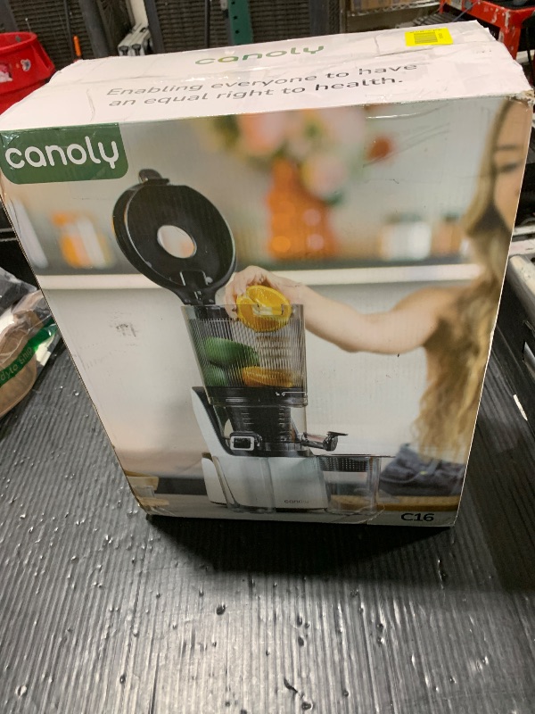 Photo 1 of Canoly C16 Cold Press Juicer, 6" Extra Wide Feed Chute, 3-IN-1 Strainers (Juice & Sorbet & Nut Milk), Powerful AC Brushless Motor, Self Precut System, Juicer Machines with BPA-Free (Pearl White)