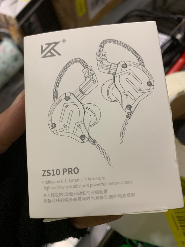 Photo 1 of Linsoul KZ ZS10 Pro, 4BA+1DD 5 Driver in Ear Monitor, HiFi Wired Earbuds, Gaming Earbuds, Hybrid IEM Earphones with Stainless Steel Faceplate, Detachable Cable for Musician(with Mic, Black)