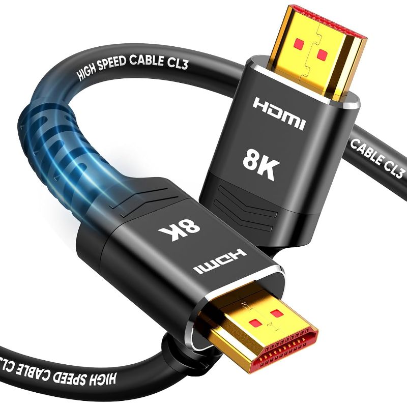 Photo 1 of Highwings 10K 8K HDMI Cable 6FT, 4K@120Hz 144Hz HDMI 2.1 Cord Ultra High Speed 48Gbps, Durable, Flexible, for Gaming Monitor, Game Console, Graphics Card, Streaming Media, TV, Ethernet, SoundBar

