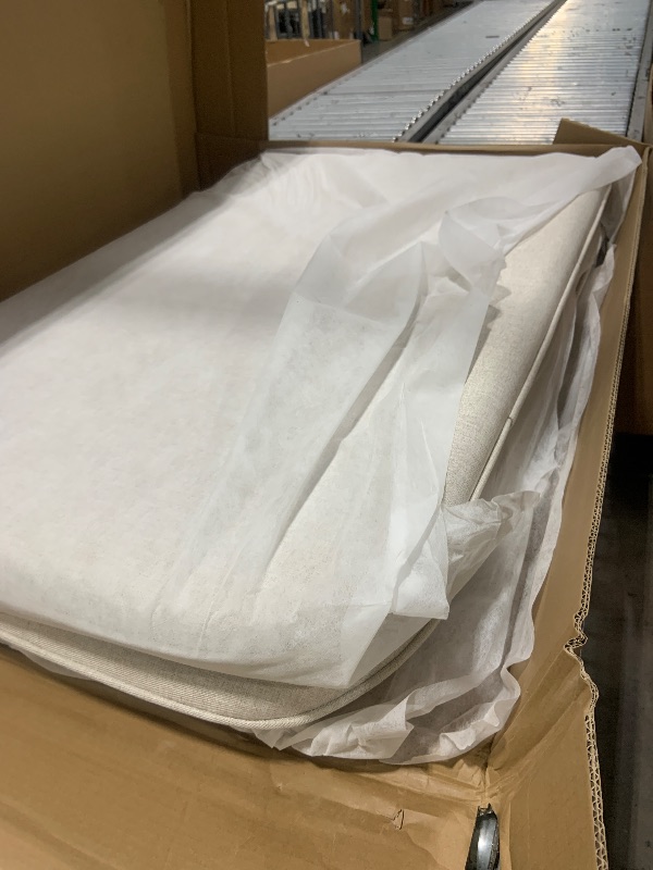 Photo 1 of Twin Size Upholstered Daybed with Pop Up Trundle, Twin to King Size Day Bed, Trundle Can Be Flat Or Erected, Extendable Daybed Frame for Kids Teens 