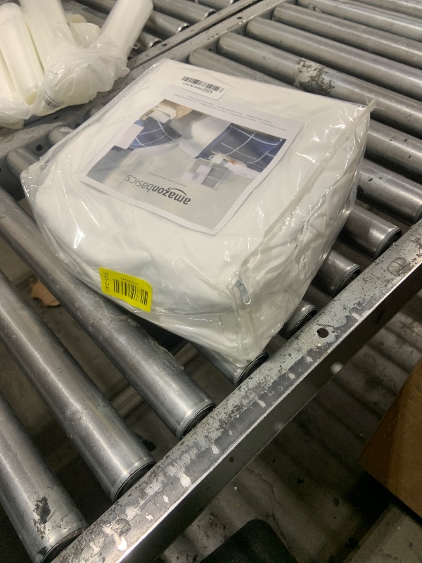Photo 1 of Amazon Basics Mattress and Box Spring Protector, Waterproof, Zipper Enclosed Cover, 12 to 18 inches Depth, Queen, White