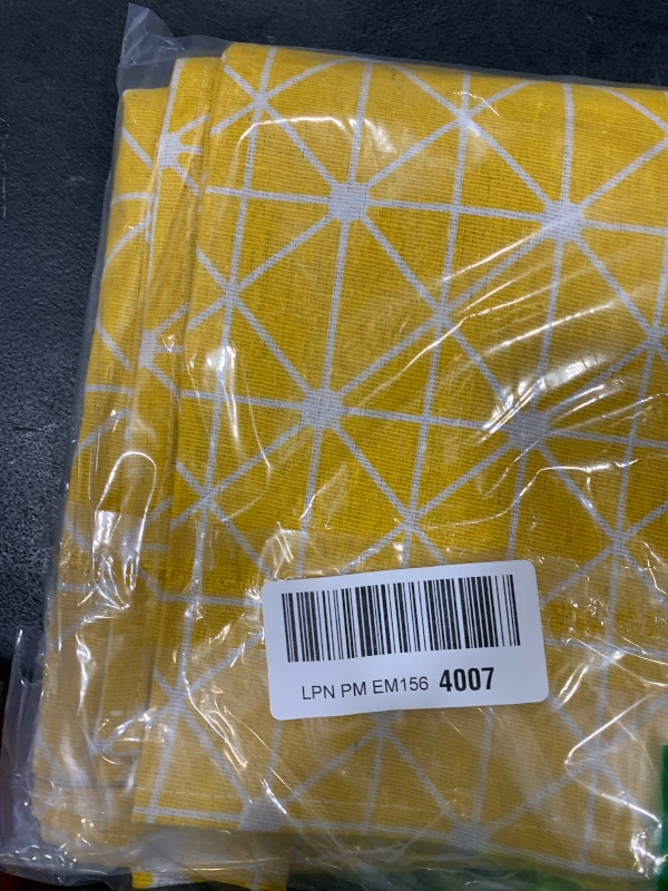 Photo 1 of meioro Yellow Boho Table Cloth Rectangle Cotton Linen Nordic Twill Tablecloths Wrinkle Free Fabric Checkerboard Stripe Table Cloths Rustic Cover for Kitchen Dining Party Outdoor Picnic(36 x 59 Inch)