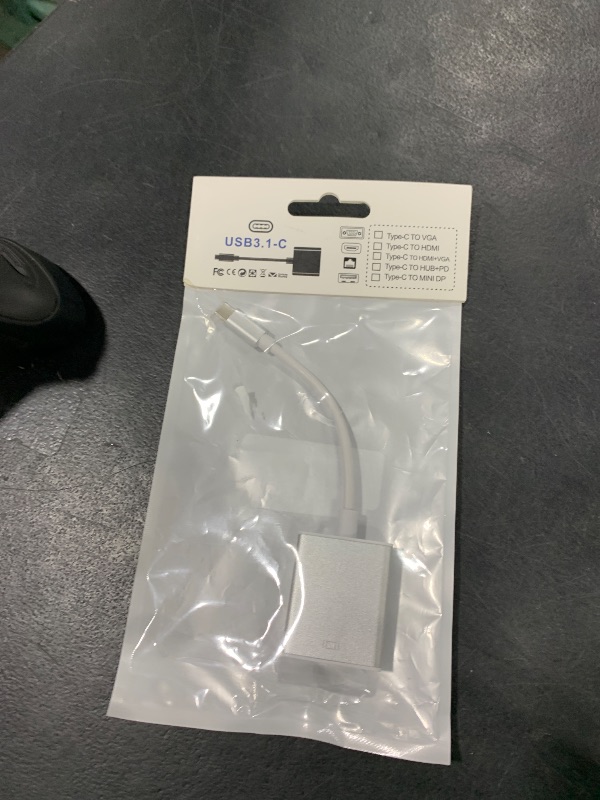 Photo 1 of Bincolo USB-C to VGA Adapter, USB 3.1 Type C (Thunderbolt 3) to VGA Converter Compatible with MacBook Pro, New MacBook, MacBook Air 2018, Dell XPS 13/15, Surface Book 2 and More (Silver)