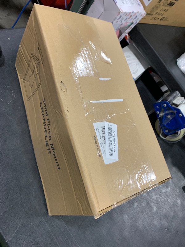 Photo 1 of ?Upgraded?Semi Flush Mount Ceiling Light, Black Industrial Ceiling Light Fixtures, Farmhouse Light Fixture for Hallway Stairway Garage Living Room Dining Room Balcony?Not waterproof, Not for Outdoor?