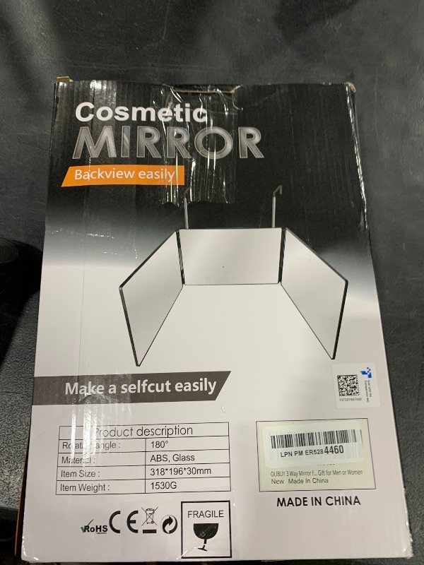 Photo 1 of OLIBUY 3 Way Mirror for Hair Cutting, Three Way Mirror for Shaver and Makeup, Height Adjustable with Two Hold Nails, 360 Viewing Angle, Clear Anti-Fog HD Glass