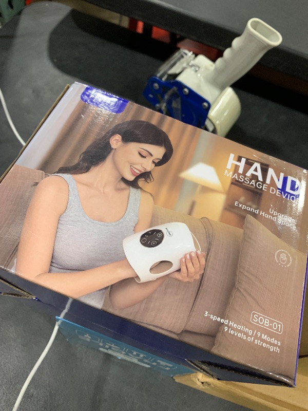 Photo 1 of Hand Massager, 9 Modes 9 Intensities Hand Massage, Cordless Hand Massager for Arthritis and Carpal Tunnel, Gift for Men Women Parents Relaxation at Office,White