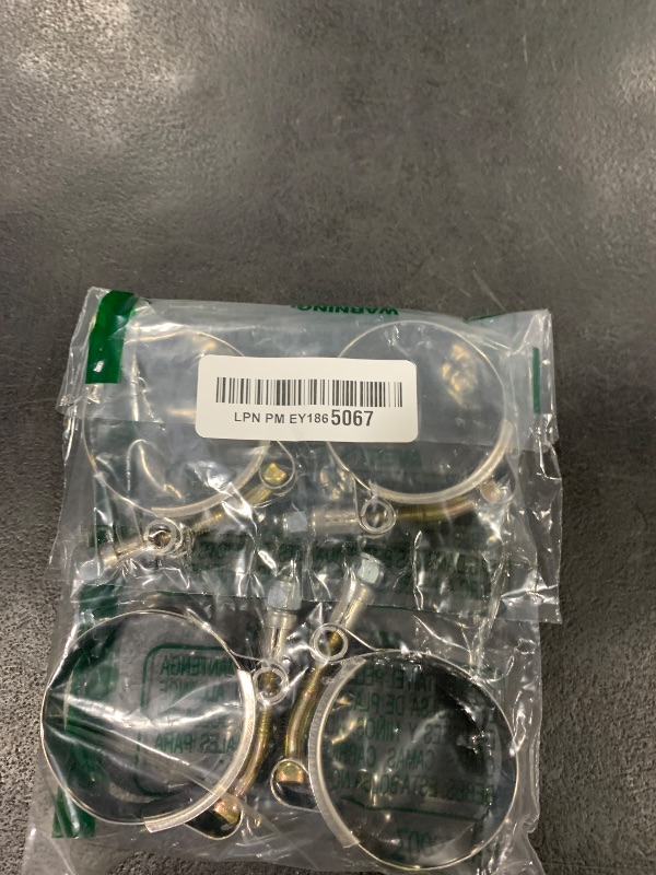 Photo 1 of WYSIWYKA 4 Pack 1.5 Inch T-Bolt Hose Clamp, Stainless Steel_304 Turbo Intake Clamp, Working Range 44mm-52mm for 1.5" Hose OD