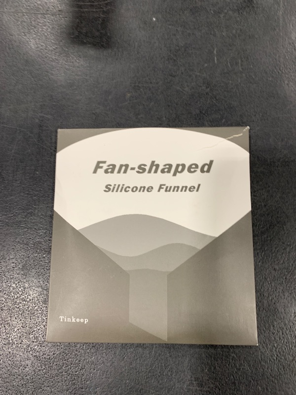 Photo 1 of Tinkeep Collapsible Silicone Funnel for Filling Bottles - Fan-Shaped, Foldable, Food Grade, Gray