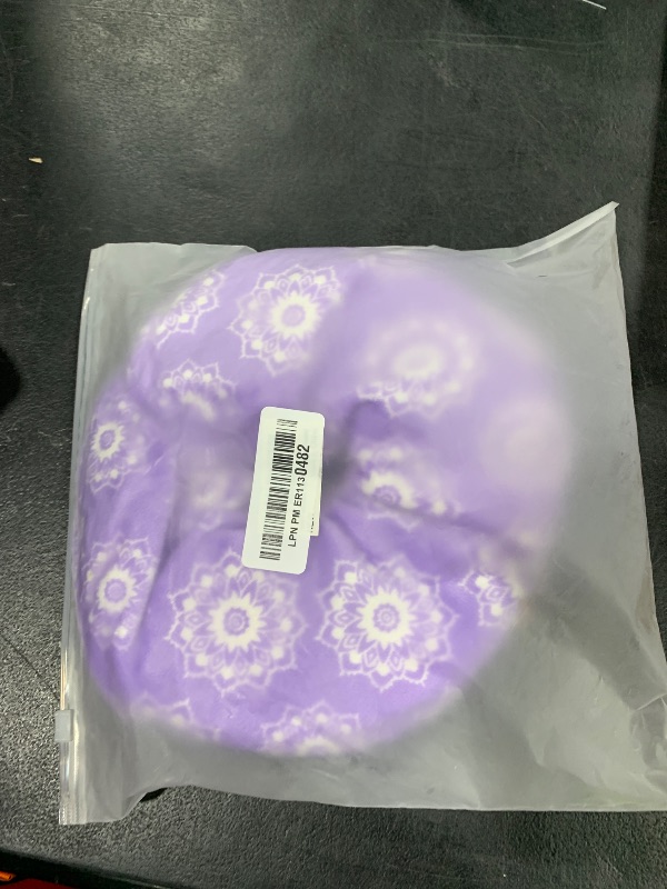 Photo 1 of Conbella Heated Face Mask, Microwave Heating Pad for Face, Sinus Mask for Migraine, Tension, Stress, Headache, Relaxation (Purple with Flowers)