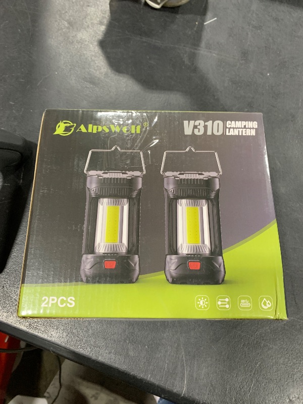 Photo 1 of AlpsWolf Camping Lantern Rechargeable, 1000LM 4 Light Modes Camping Light 4000mAh Rechargeable Lantern for Power Outages Portable Camping Lamp Camping Essentials for Emergency, Green, 2 Packs