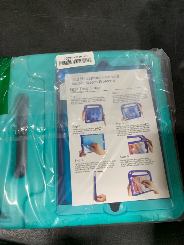 Photo 1 of LTROP Kids Case for iPad 9th/ 8th/ 7th Generation (2021/ 2020/ 2019), iPad 10.2 Case, Shockproof Handle Stand Kids Case for iPad 9/ 8/ 7 Generation 10.2 Inch - Turquoise