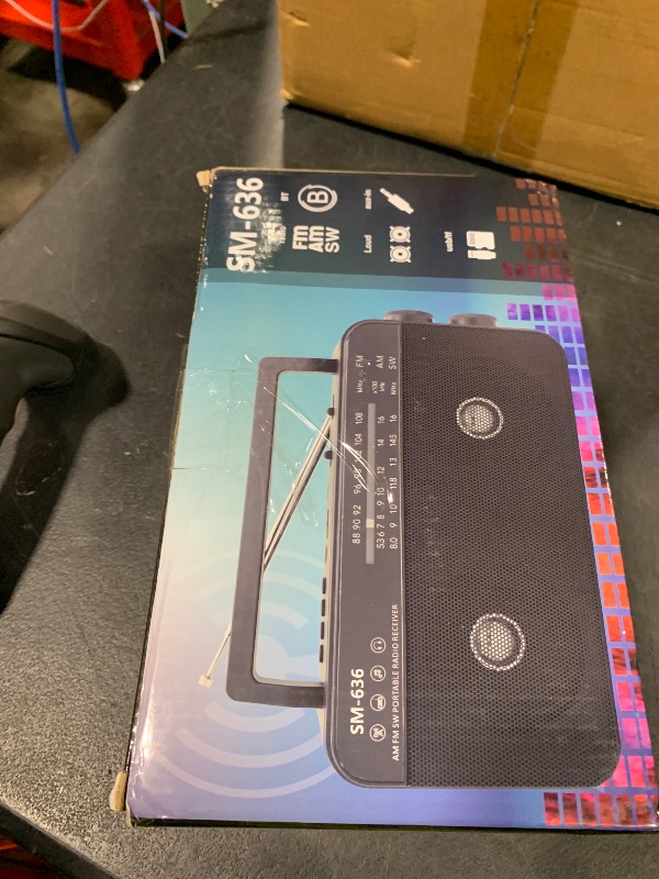 Photo 1 of SEMIER Portable AM FM Shortwave Radio with Bluetooth Speaker Plug in Wall, 3X D Cell Batteries Or AC Power Transistor Radio with 2 Tone Mode, Double Loud Speakers, Support AUX/USB/TF Card Play