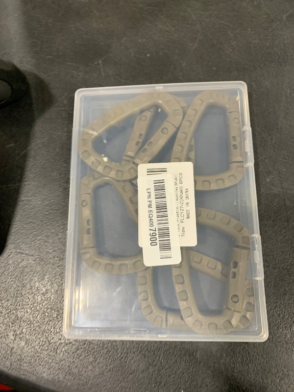 Photo 1 of 6Pack Tactical Gear Carabiner Keychain Clip Plastic D-Rings Large Key Chain Heavy Duty Snap Hook for Backpack, Belt, Keyrings, Bags, Bottle, Tent, Camping - Khaki