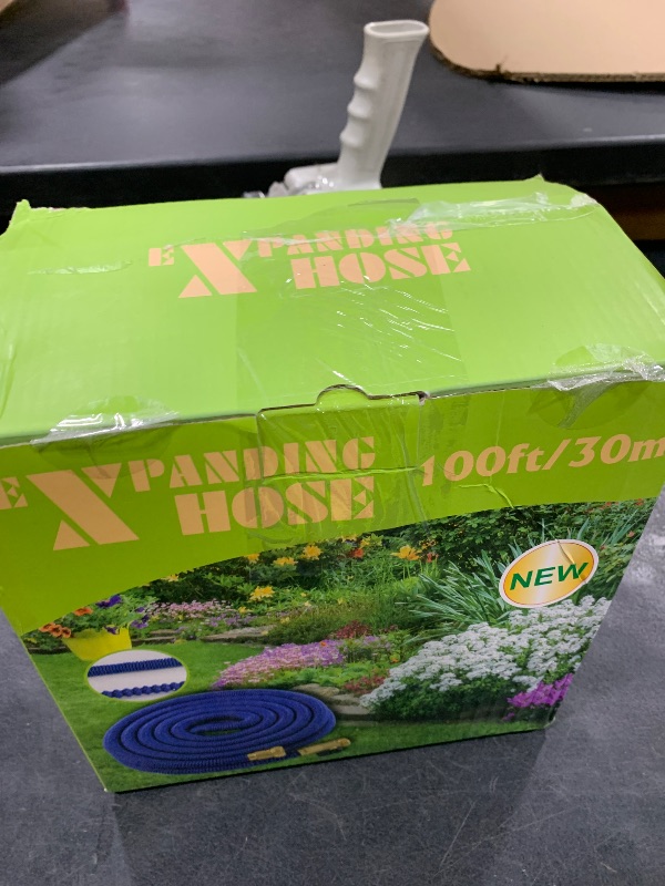 Photo 1 of 100ft Garden Hose – 2025 Upgarded Expandable Garden Hose w/10 Pattern Thumb Spray Nozzle, 650psi Pure Brass 3/4” Fittings – Lightweight, Durable, and Kink-Free(Black Rose Gold)