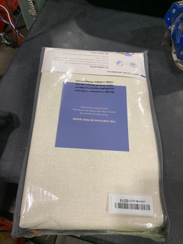 Photo 1 of 100% Blackout Shield Linen Blackout Curtains for Bedroom 84 Inches Long, Back Tab/Rod Pocket Living Room Drapes, Thermal Insulated Blackout Curtains 2 Panels Set, 50" W x 84" L, Cream