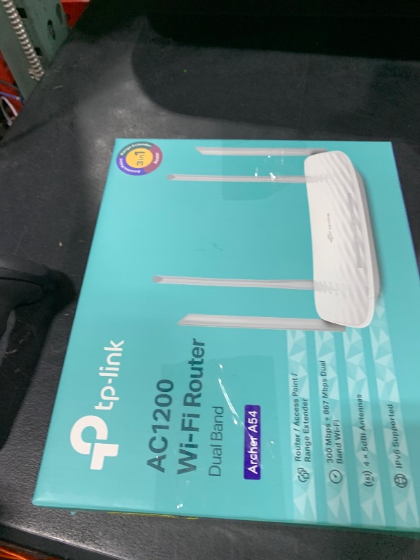 Photo 1 of TP-Link AC1200 WiFi Router (Archer A54) - Dual Band Wireless Internet Router, 4 x 10/100 Mbps Fast Ethernet Ports, EasyMesh Compatible, Support Guest WiFi, Access Point Mode, IPv6 & Parental Controls