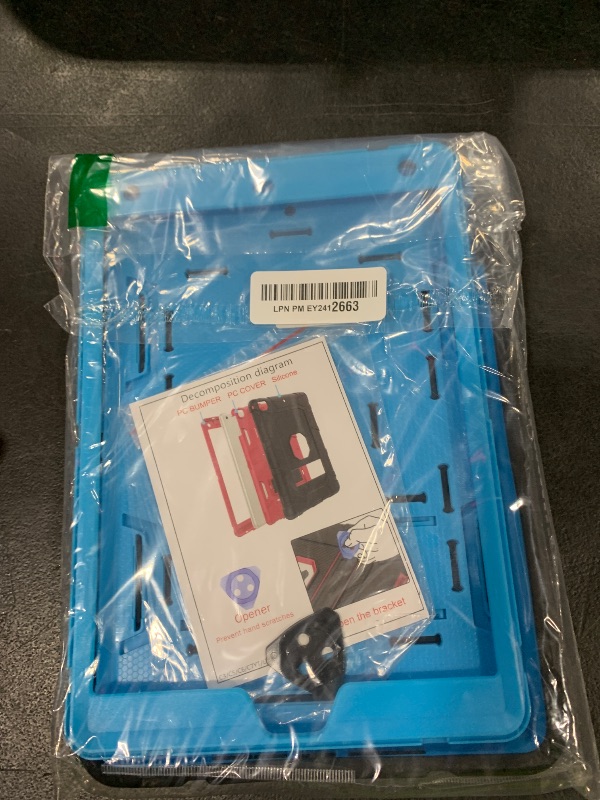 Photo 1 of CCMAO iPad 9th Generation Case, iPad 8th/7th Generation Case, iPad 10.2 2021/2020/2019 Case with Kickstand, Heavy Duty Shockproof Hybrid Three Layer Protective Cover for Kids Boy Girl, Black+Sky Blue