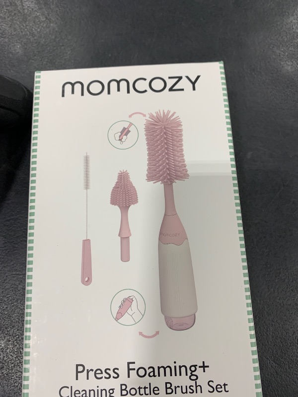 Photo 1 of Momcozy Bottle Brush Kit, Innovative Push-Press Design for Better Cleaning - Baby Bottle Cleaner Brush for Baby Bottle, Breast Pumps, Nipples, and More - Can Generate Foam for Better Cleaning, Pink