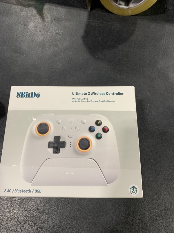Photo 1 of 8BitDo Ultimate 2 Wireless Controller for Windows & Android, Gaming Controller with TMR Joysticks, Switchable Hall Effect/Tactile Triggers, RGB Fire Ring, 8Speed Wireless Tech, White