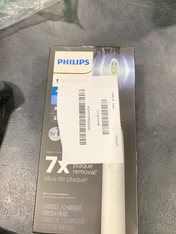 Photo 1 of Philips Sonicare 4100 Rechargeable Electric Toothbrush, with Pressure Sensor, 2 Intensity Settings, SmarTimer and QuadPacer, 14-Day Battery Life, White, Model HX3681/23