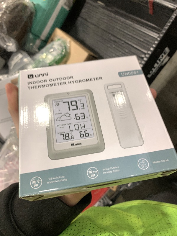 Photo 1 of Indoor Outdoor Thermometer Wireless Weather Station, Temperature Humidity Monitor Battery Powered Inside Outside Thermometers with 330ft Range Remote Sensor and Backlight Display?Metal Black?