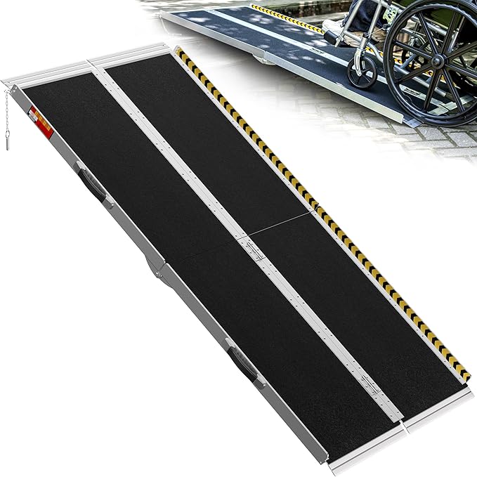 Photo 1 of Costway Portable Aluminum Wheelchair Ramp 6 FT with Transition Plate & Non-slip Surface