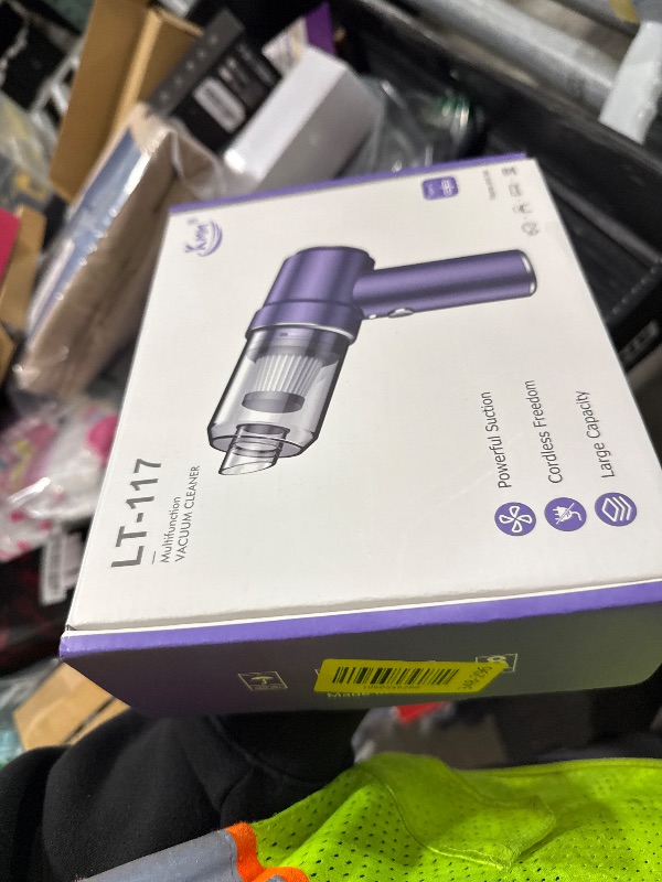 Photo 1 of KMM Handheld Car Vacuum Cleaner, 11000PA Vacuum Cleaner & Air Duster, 120W High Power Vacuum Portable Cordless, Hand Held Vacuum Rechargeable with Multi-Nozzles & LED Light for Home, Car, Office