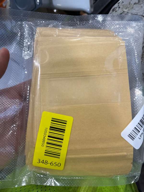 Photo 1 of 30 Pcs Kraft Paper Bags With Window, 3.5 x 5.5 Inches Sealable Treat Pouches, Food Storage Stand Up Zip Lock for Snacks, Coffee, Spices, Cheese