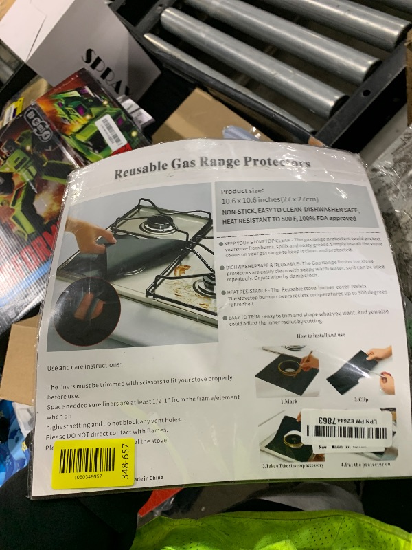 Photo 1 of Stove Burner Covers - Gas Stove Protectors Black 0.2mm Double Thickness, Reusable, Non-Stick, Fast Clean Liners for Kitchen/Cooking. Stove top Covers Gas Burners Size 10.6" x 10.6" BPA Free(8 Packs)