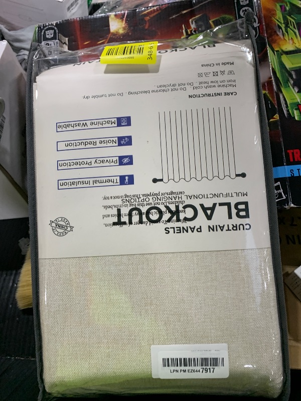 Photo 1 of 100% Blackout Shield Linen Blackout Curtains for Bedroom 84 Inches Long, Back Tab/Rod Pocket Living Room Drapes, Thermal Insulated Blackout Curtains 2 Panels Set, 50" W x 84" L, Cream