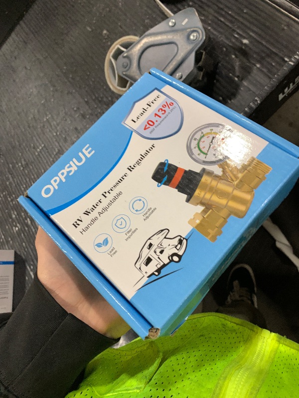 Photo 1 of Oppsiue RV Water Pressure Regulator, Handle Adjustable Knob No Tool Required Pressure Regulator,Brass Lead-Free Water Pressure Reducer with Gauge for RV Camper Travel Trailer,Suitable for NH Thread