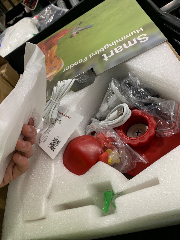 Photo 1 of Solar Hummingbird Feeder with Camera,Smart Glass Hummingbird Feeders for Outdoor Hanging,2K HD Bird Feeder,AI Identifies&Auto Recording,Hand-Blown Glass,Ant & Bee Proof,Ideal Gift for Bird Lovers 